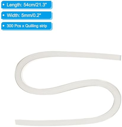 PATIKIL Quilling Strips Paper 300pcs 3/16"(5mm) 54cm Origami Paper Quilling Strip for Art DIY Hand Craft Christmas Metallic White - Image 2