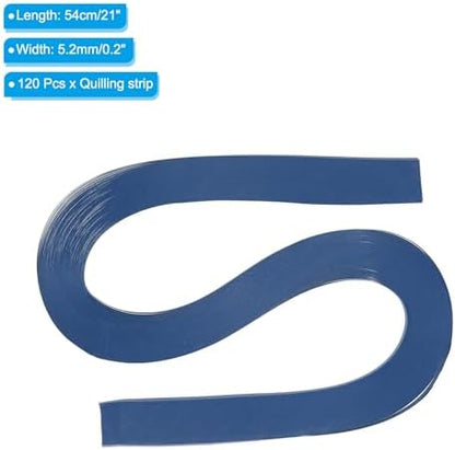 PATIKIL 120pcs Quilling Strips Paper 3/16"(5.2mm) 21"(54cm) Origami Paper Quilling Strip for Art DIY Hand Craft Christmas, Dark Blue - Image 2