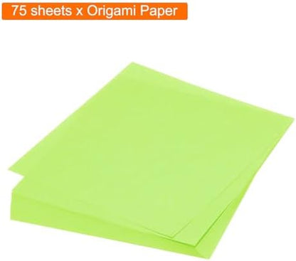 MECCANIXITY 75 Sheet Origami Paper Double Sided 6x6" Lime Green - Image 3