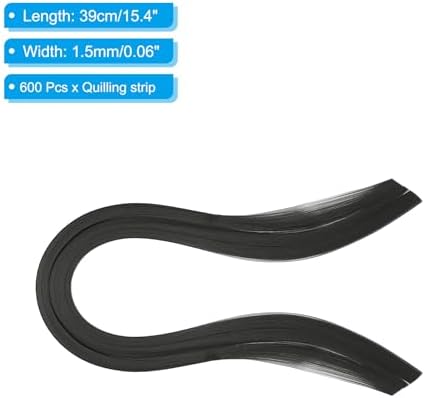 PATIKIL Quilling Strips Paper 600pcs 1.5mm 39cm Origami Paper Quilling Kits for Art DIY Hand Craft Christmas, Black - Image 2
