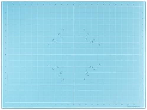 GLASSBOARD STUDIO Glass Craft Mat - Magnetic, Heat & Scratch Resistant - For Crafting, Cutting, Painting, Mixed Media Artwork - Grid Lines, Non-Slip Rubber Feet (Ice 18"L x 24"W) by GlassboardStudio