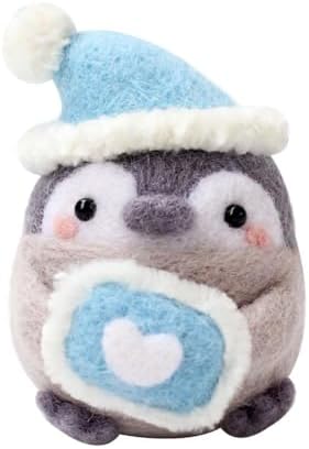 Wizardi Beginner Needle Felting Kit for Adults - Sleepy Penguin. Bird Felting Kit 5.5x5x4cm. Felting Tools. Wool Felting Supplies. Felt Crafts. Wool Felt. F07N8-W115 - Image 2