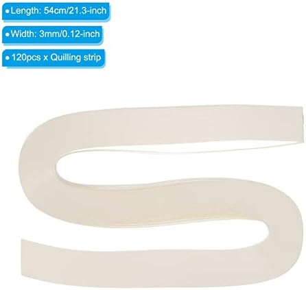 PATIKIL Quilling Strips Paper 120pcs 1/8"(3mm) 54cm Origami Paper Quilling Strip for Art DIY Craft Christmas Beige - Image 2