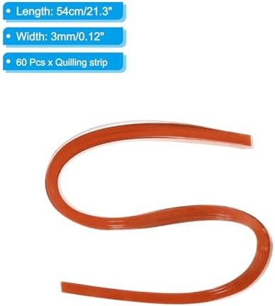 PATIKIL 60pcs Metallic Quilling Strips Paper 3mm(1/8") x 54cm Origami Paper Quilling Kits for Adults Beginner Art DIY Craft Christmas, Orange - Image 2