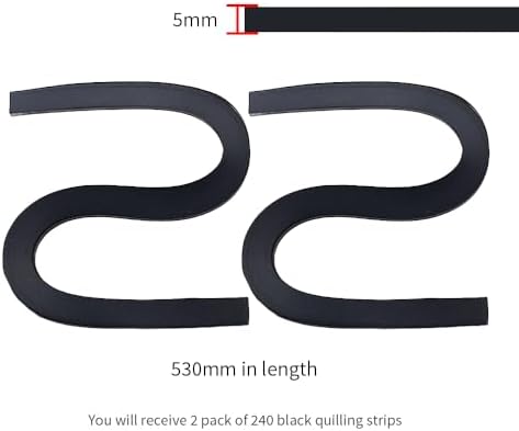 Acoeitl Quilling Paper Strips 240 Strips Black Paper Quilling Set Width 5mm Length 53cm Quilling Supplies DIY Quilling Paper Quilling Art Strip for Crafts (2 Pack) - Image 2