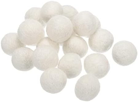 PATIKIL Wool Felt Balls Beads Wool Felting Pom 2cm 20mm White for Home Decor DIY Crafts Handcrafts Project Pack of 20 by PATIKIL