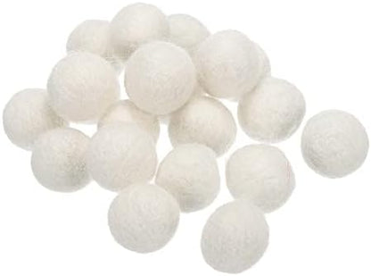 PATIKIL Wool Felt Balls Beads Wool Felting Pom 2cm 20mm White for Home Decor DIY Crafts Handcrafts Project Pack of 20 by PATIKIL