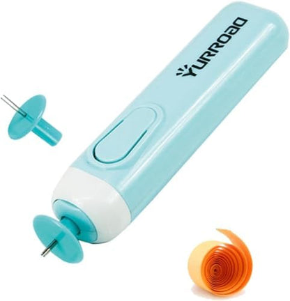 2-in-1 Electric Quilling Pen with Dual Tips for 1.5-10mm Strips, Blue by YURROAD