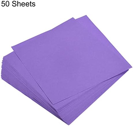 MECCANIXITY 50 Sheets Origami Paper Double Sided Deep Purple 6x6 Inch Square Sheet for Art Craft Project, Beginners, Gifts Decor - Image 3
