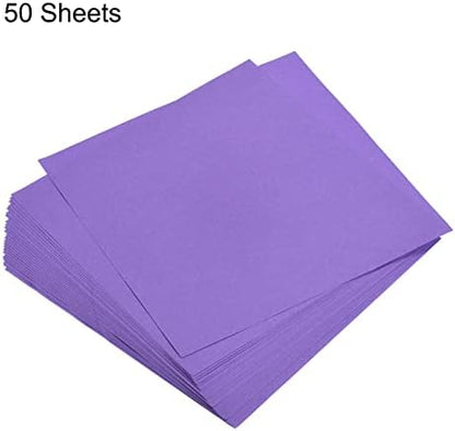 MECCANIXITY 50 Sheets Origami Paper Double Sided Deep Purple 6x6 Inch Square Sheet for Art Craft Project, Beginners, Gifts Decor - Image 3