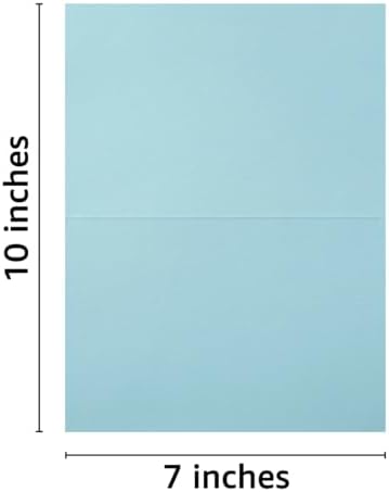 50 Pack Blank Folded Cardstock Cards, Light Blue, 5x7 - Image 2