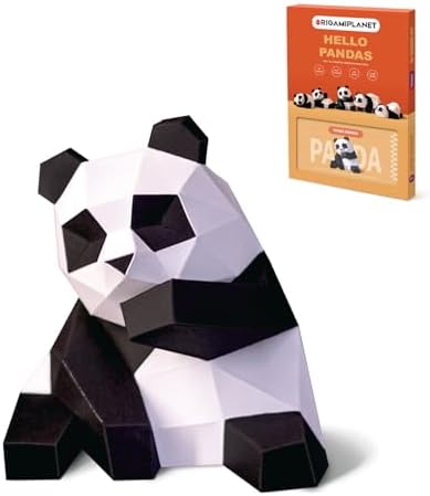 3D Panda Fanfan Origami Paper Craft Kit, Fun DIY Pre-Cut 3D Paper Art Model for Teens & Adults, Easy Handmade Animal Figurine Sculpture Gift Set for Bookshelf Decoration by Unknown