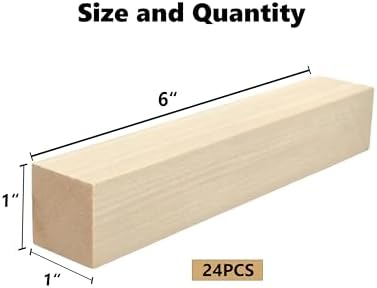 Ninekong 24PCS Basswood Carving Blocks，Whittling Wood Carving Kit,Soft Basswood for Carving(6"x1"x1") - Image 3
