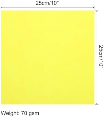 MECCANIXITY 50 Sheet Origami Paper Double Sided Fluorescent Yellow 10x10 Inch Square Sheet for Art Craft Project, Beginners, Gifts Decor - Image 2
