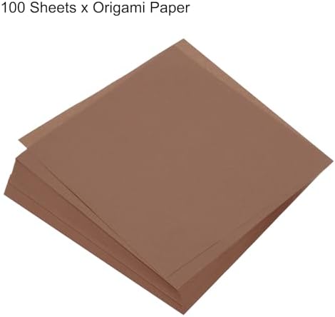 MECCANIXITY 100 Sheets Origami Paper Double Sided 8x8 Inch(20x20cm) Square Sheet for Art Craft Project, Beginners, Gifts Decor, Brown - Image 3