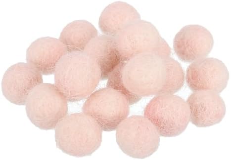 PATIKIL Wool Felt Balls Beads Wool Felting Pom 1cm 10mm Pale Pink for Home Decor DIY Crafts Handcrafts Project Pack of 20 by PATIKIL