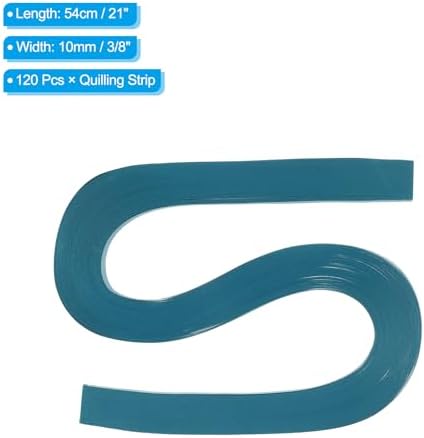 PATIKIL 120pcs Quilling Strips Paper 3/8"(10mm) 21"(54cm) Origami Paper Quilling Strip for Art DIY Hand Craft Christmas, Teal Blue - Image 2