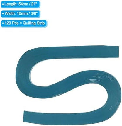 PATIKIL 120pcs Quilling Strips Paper 3/8"(10mm) 21"(54cm) Origami Paper Quilling Strip for Art DIY Hand Craft Christmas, Teal Blue - Image 2
