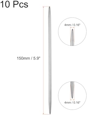 uxcell 10Pcs Knitting Needle 4mm Diameter 5.9 Inches Length Stainless Steel Double Pointed Sweater Stitching Needles for Handmade Projects DIY Knitting - Image 2