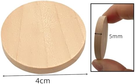 100PCS Natural Wood Slices 1.6 inch Blank Round Wooden Discs Unfinished Wood Circles Blank Wooden Ornaments for DIY Crafts - Image 3