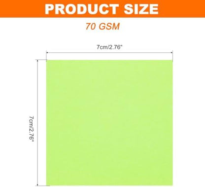 MECCANIXITY 75 Sheet Origami Paper Double Sided 3x3" Fluorescent Green - Image 2