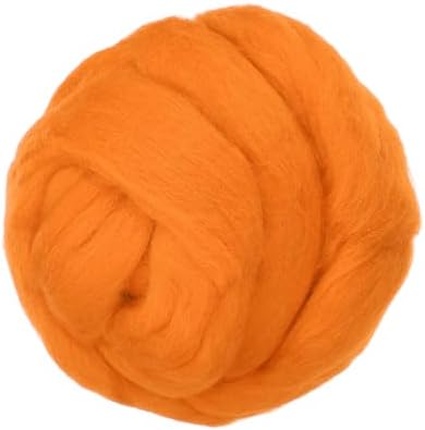 PATIKIL Wool Roving Yarn, 150G/5.3OZ Soft Felting Wool Pure Chunky Roving Yarn Bulk for Needle Felting Knitting Blanket Spinning Weaving DIY Craft, Dark Orange by PATIKIL