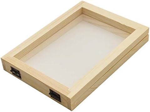 Worown A6 Size Paper Making Screen, Natural Wooden Papermaking Mould, 5 x 7 inch Wooden Paper Making Frame for DIY Craft and Dried Flower Handcraft by Worown