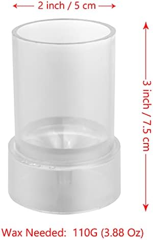 MILIVIXAY 2PCS Pillar Candle Mold -Height: 3.0inch,Diameter:2.0inch-30ft Long Wicks, 2pcs Wick Holders, a Mold Sealer and a Lead Wire Included as a Gift. - Image 3