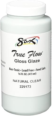 AMACO AMA46318R Air Dry Clay, 25 lbs, White (Color May Vary) & Sax 229173 True Flow Gloss Glaze - 1 Pint - Natural Clear, 16 Fl Oz (Pack of 1) - Image 4