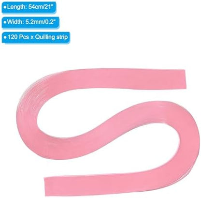 PATIKIL 120pcs Quilling Strips Paper 3/16"(5.2mm) 21"(54cm) Origami Paper Quilling Strip for Art DIY Hand Craft Christmas, Pink - Image 2