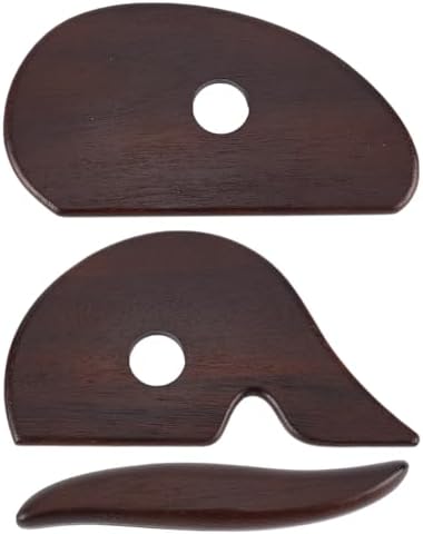 BENECREAT 3PCS Wooden Rib Ceramics Tools, Pottery Ribs for Pottery Tools and Clay Tools, Ceramic Sculpting Tool for DIY Smooths Shapes Mud Trimming Throwing by BENECREAT