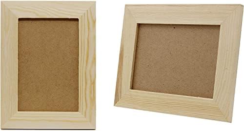 Creative Hobbies Pack of 12 - Unfinished Solid Pine Wood Picture Frames for Arts & Crafts, DIY Painting Projects - Stand or Hang on The Wall - (6x8 Frame Size Holds 6x4 Pictures) - for Adults & Kids - Image 2