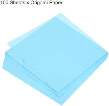 MECCANIXITY 100 Sheets Origami Paper Double Sided 8x8 Inch(20x20cm) Square Sheet for Art Craft Project, Beginners, Gifts Decor, Sky Blue - Image 3