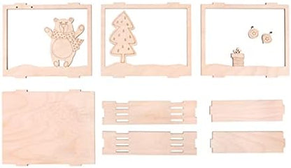 Rayher Holzbau 46599505 3D Winter Bear Motif Frame FSC Mix Credit Natural 15.5 x 12.5 cm Depth 3.8 cm 12-Piece for Crafts and Painting 1 Set - Image 2
