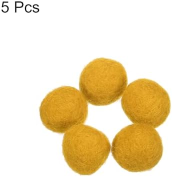 PATIKIL Wool Felt Balls Beads Wool Felting Pom 2cm 20mm Light Yellow for Home Crafts Handcrafts Project DIY Pack of 5 - Image 3