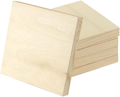 JOIKIT 20 Pack 4.7 x 4.7 Inch Wood Canvas Panels, 0.86cm Thick Wooden Canvas Board Unfinished Wood Cradled Painting Panel Boards, Artist Wooden Canvases for Burning, Pouring, String Art, Crafts - Image 7
