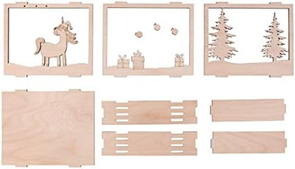 Rayher Holzbaus. 46600505, 16 3D Unicorn Motif Frame, FSC Mix Credit, Natural, 15.5 x 12.5 cm, Depth 3.8 cm, Pack of 12 - Image 2