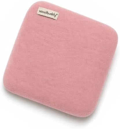 Woolbuddy Needle Felting Mat 10 x 10 x 1.5 Inch (Pink), Pure Wool Felt Pad by Woolbuddy