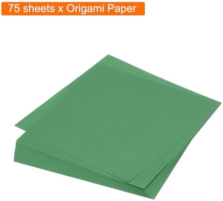 MECCANIXITY 75 Sheet Origami Paper Double Sided 6x6" Emerald Green - Image 3