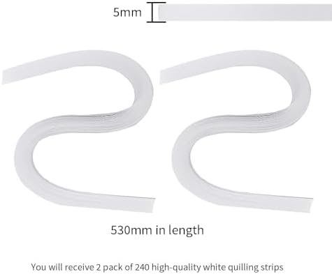 Acoeitl Quilling Paper Strips 240 Strips White Paper Quilling Set Width 5mm Length 53cm Quilling Supplies DIY Quilling Paper Quilling Art Strip for Crafts (2 Pack) - Image 2