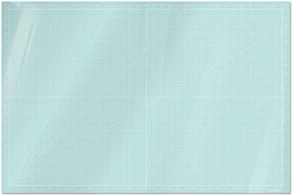 GLASSBOARD STUDIO Glass Craft Mat - Magnetic, Heat & Scratch Resistant, Stain-Proof for Crafting, Cutting, Painting, Mixed Media Artwork - Grid Lines, Non-Slip Rubber Feet (Aqua 24”W x 36”L) by GlassboardStudio