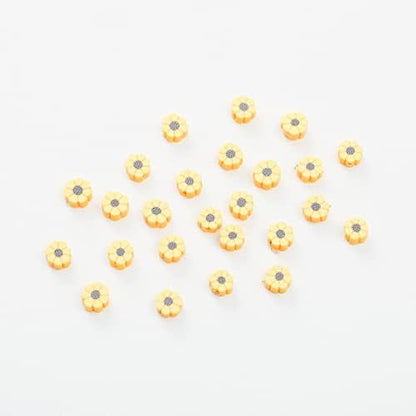 100pcs Yellow Sunflower Polymer Clay 10mm Spacer Beads for Women Jewelry Making DIY Bracelet Necklace Hair Clip (Sunflower) - Image 5
