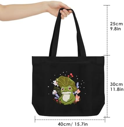 ERKOON Embroidery Canvas Tote Bag for Beginners, Floral Arts Crafts Cross Stitch Kits for Adults Including Stamped Embroidery Bag with Hoops, Needle, Instruction and Color Threads (Frog) - Image 3