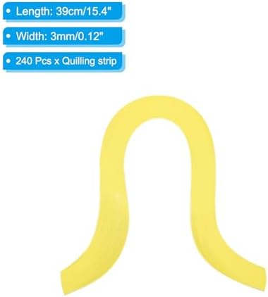 PATIKIL 240pcs Quilling Strips Paper, 3mm x 39cm Bright Yellow - Image 2