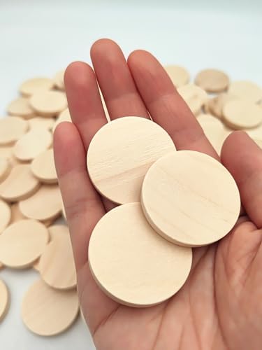 100PCS Natural Wood Slices 1.4 inch Blank Round Wooden Discs Unfinished Wood Circles Blank Wooden Ornaments for DIY Crafts - Image 4