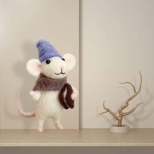 CurcKua Needle Felting Kit Beginner Felting Kits for Beginners Adult Felt Animal Kit Mice Needle Felting Starter Kit Unfinished Wool Felt Mouse Craft Kit for Beginner DIY Craft - Image 2