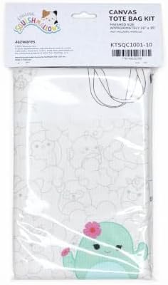 Squishmallows Canvas Tote Bag DIY Sewing Kit – 24" x 43" Cotton Canvas Fabric Panel – Makes 16” x 15” Reusable Tote – Beginner Friendly Craft Project – Cream - Image 3