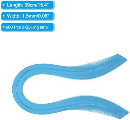 PATIKIL Quilling Strips Paper 600pcs 1.5mm 39cm Origami Paper Quilling Kits for Art DIY Hand Craft Christmas, Aquamarine Blue - Image 2