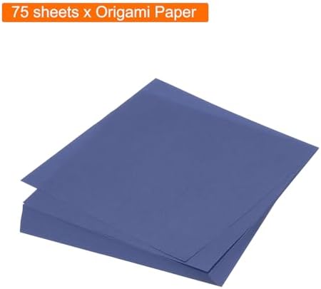 MECCANIXITY 75 Sheet Origami Paper Double Sided 6x6" Navy Blue - Image 3