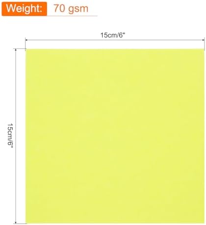 MECCANIXITY 75 Sheet Origami Paper Double Sided 6x6" Lemon Yellow - Image 2